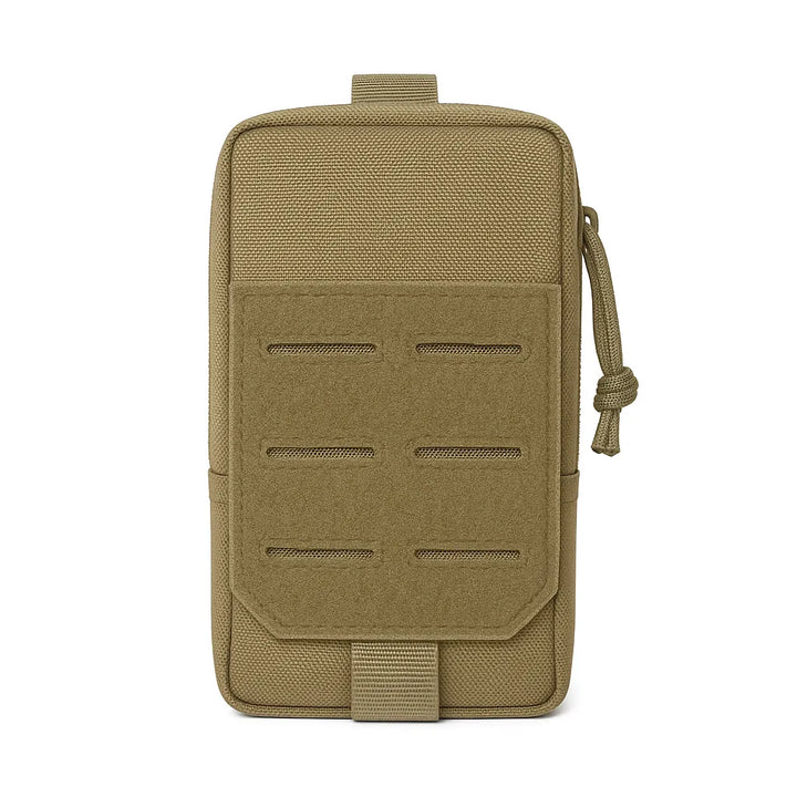 Pochette tactique compacte kaki pour randonnée.