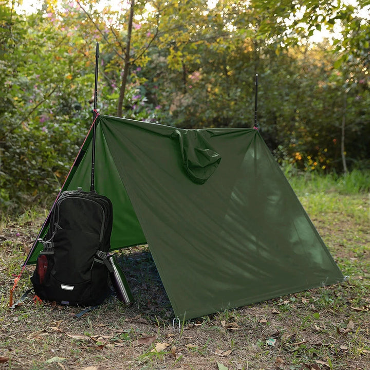 Poncho de pluie 3-en-1 210T PU3000, abri et housse de sac