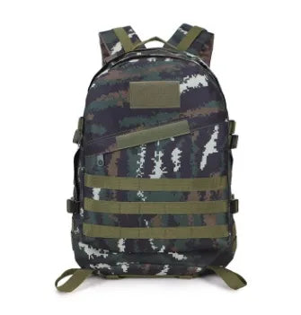  Sac à dos tactique camouflage forêt style militaire avec lanières de compression.