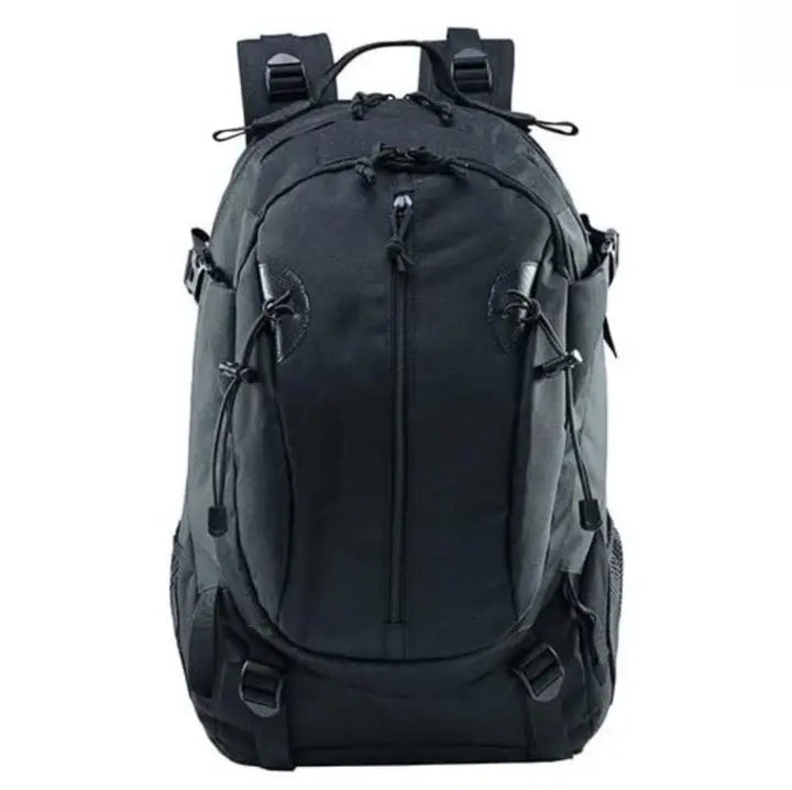 Sac à dos de randonnée noir, étanche et multifonction pour camping et activités outdoor.