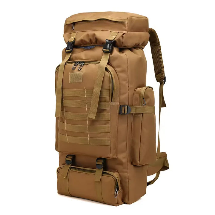 Sac à dos militaire 80L, couleur coyote.