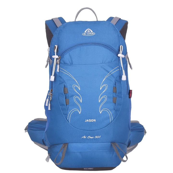 Sac à dos de randonnée 30L, couleur bleu clair.
