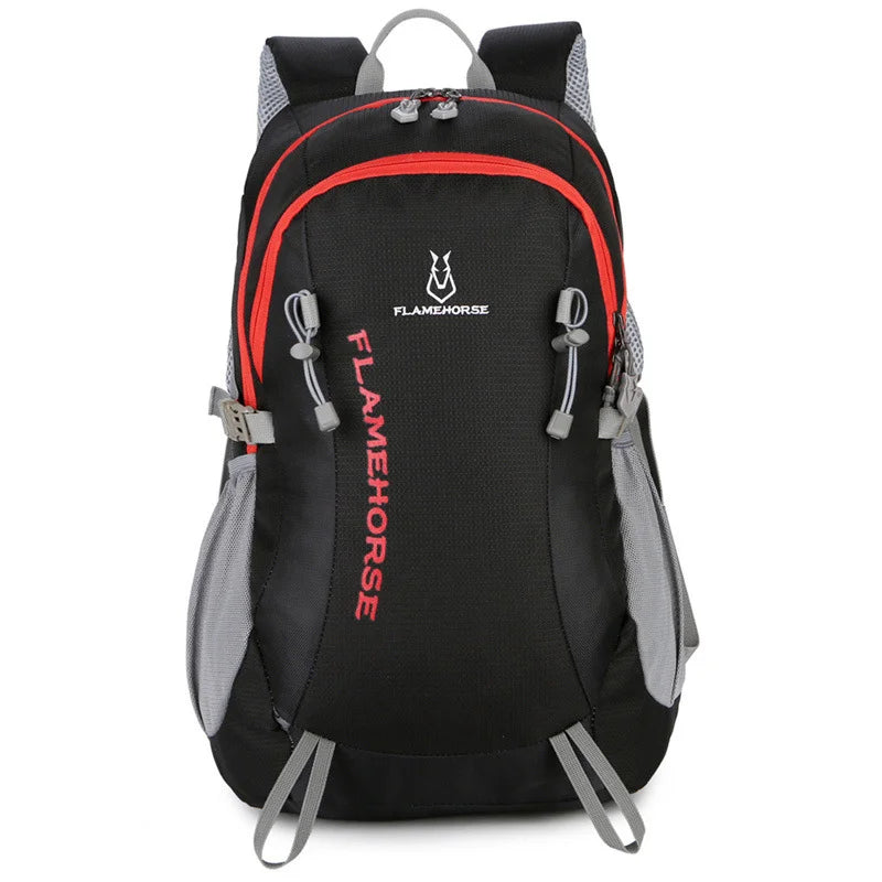  Sac à dos de randonnée 30L noir avec détails rouges Flamehorse.