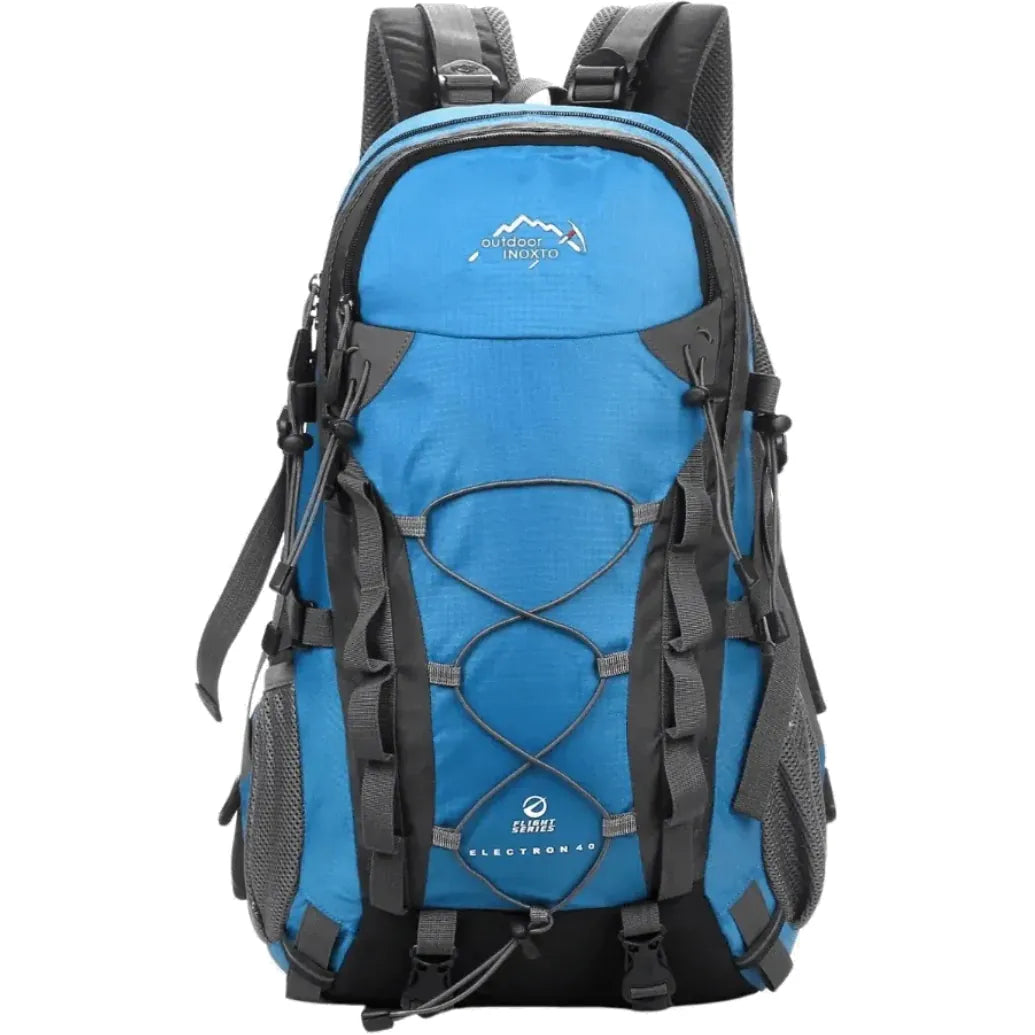 Sac à dos de randonnée 40 L bleu, robuste et ergonomique, grande capacité pour camping, bivouac et trek.
