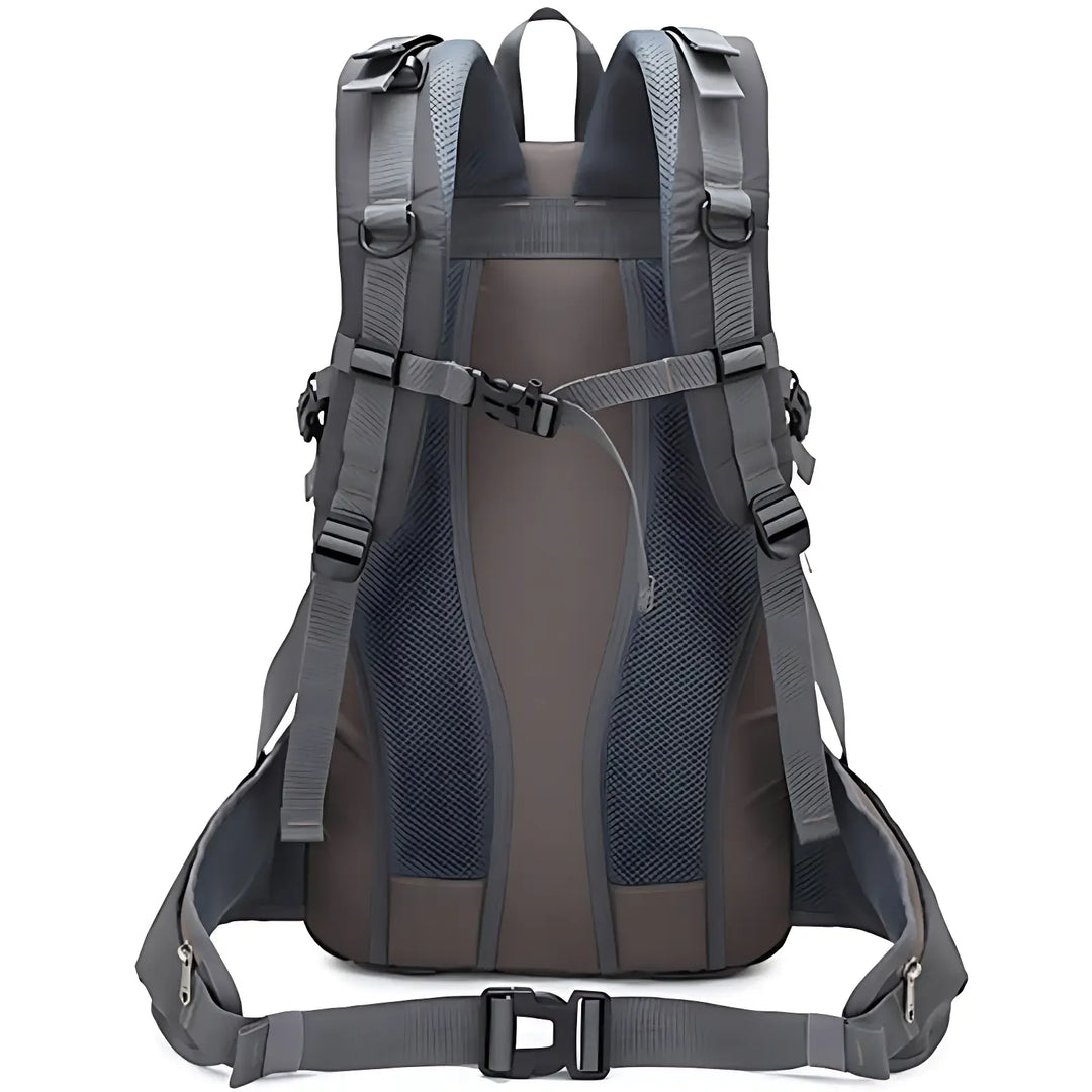 Dos ergonomique sac à dos randonnée 40l avec bretelles et filet respirant.