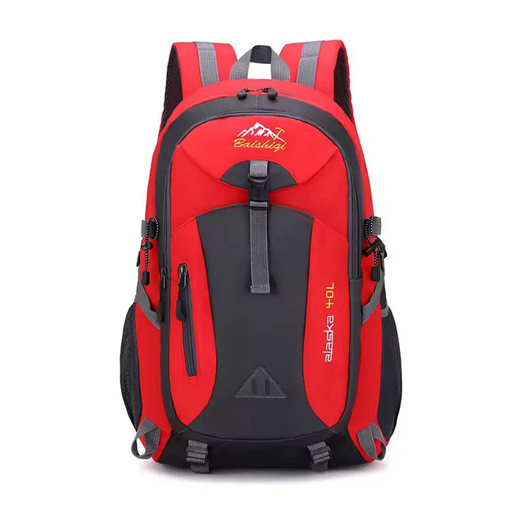 Sac à dos rouge 40L pour randonnée, trekking et bivouac.