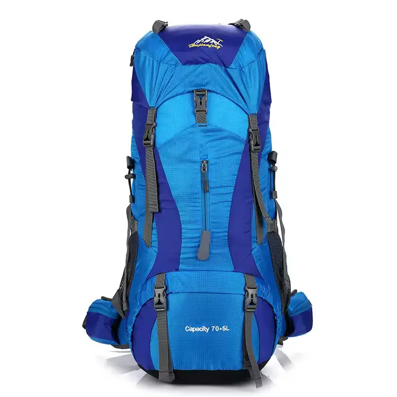  Sac à dos de randonnée 70L bleu électrique adapté au port longue durée.