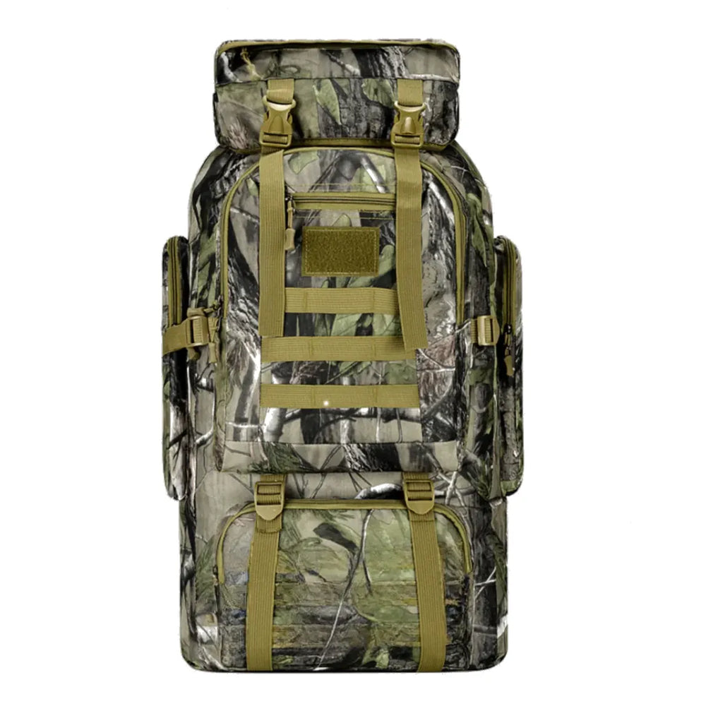 Sac à dos camouflage forêt 50 L, grande capacité, idéal pour randonnée militaire, camping, bivouac et survie en milieu sauvage