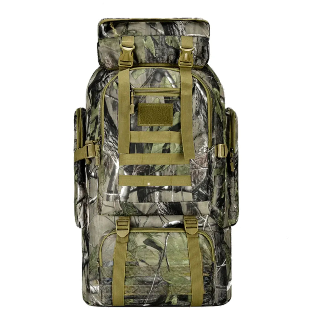 Sac à dos camouflage forêt 50 L, grande capacité, idéal pour randonnée militaire, camping, bivouac et survie en milieu sauvage