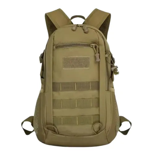 Sac à dos tactique 15 L compact et robuste idéal pour la randonnée, le bivouac et le camping, avec compartiments multiples et système MOLLE.