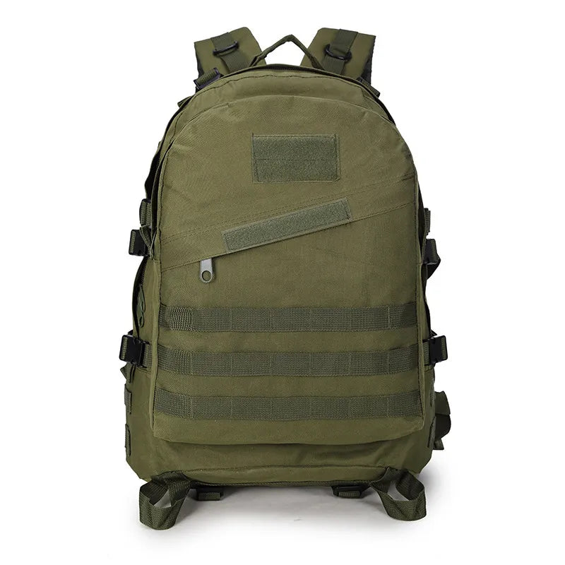  Sac à dos tactique vert armée avec fixations molle pour activités de survie.