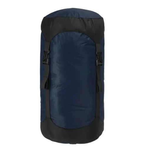 Sac de compression ultraléger pour sac de couchage, couleur bleu marine.
