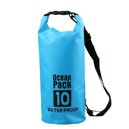 Sac étanche Ocean Pack 10L, couleur bleu clair.