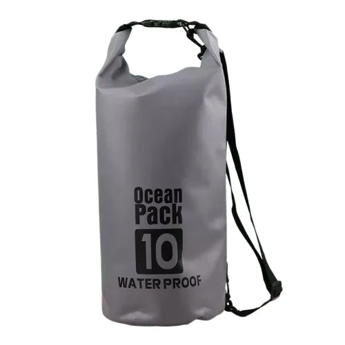 Sac étanche Ocean Pack 10L, couleur grise.