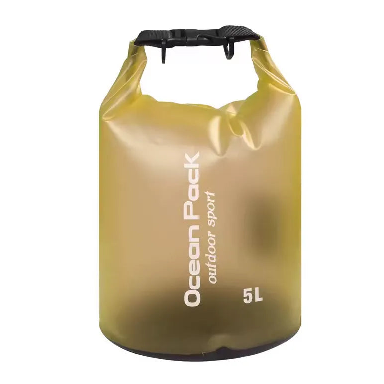 Sac étanche jaune 5L pour kayak, randonnée, pêche ou sports nautiques