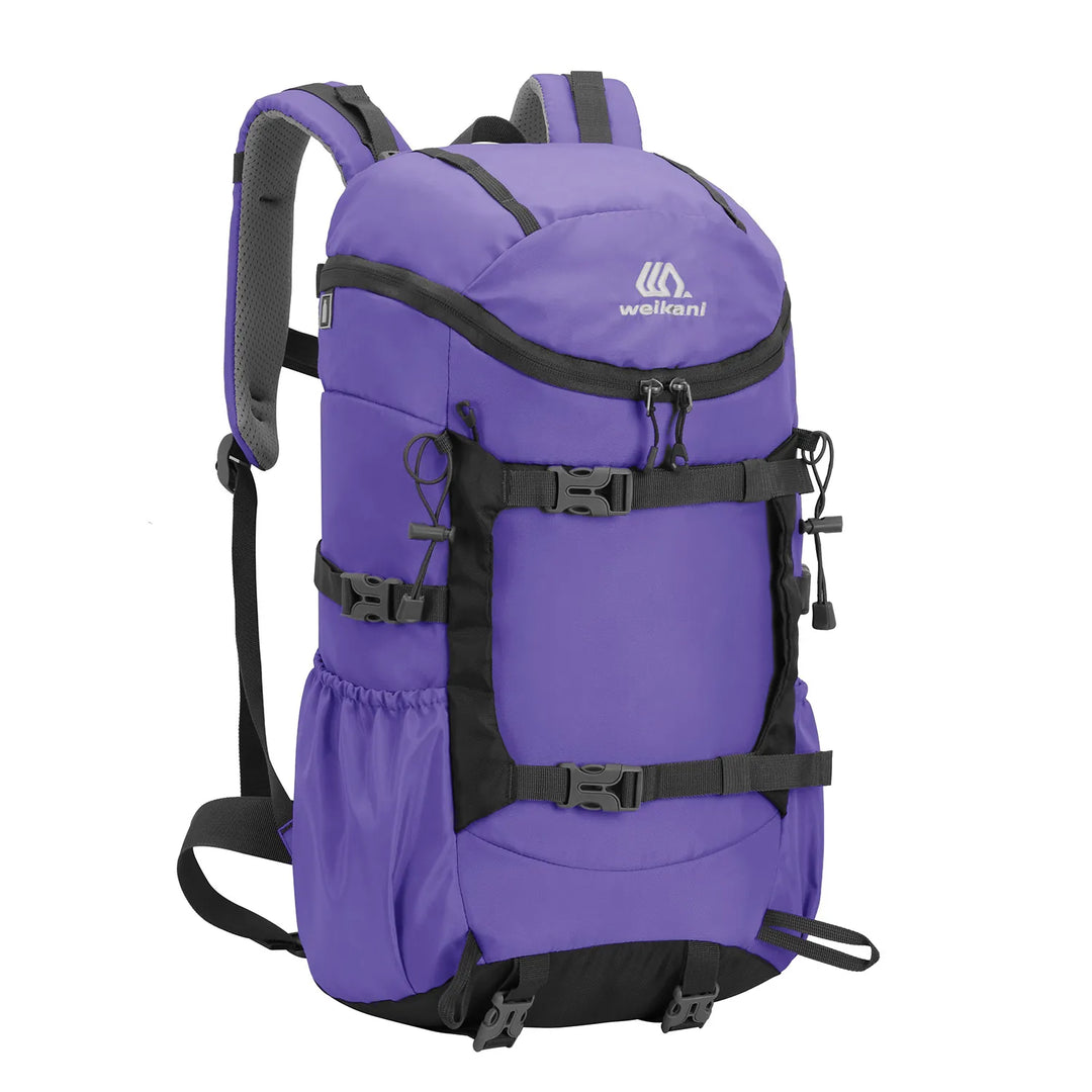 Sac à dos trekking imperméable 40L couleur violet orchidée, idéal pour la randonnée.