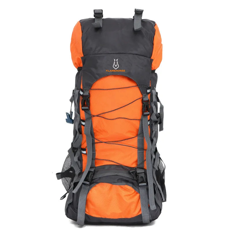 sac à dos outdoor Flamehorse 60 litres orange pour longue randonnée ou bivouac en autonomie