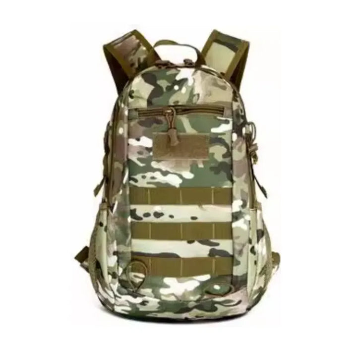 Sac à dos tactique compact CamSolomon 15L avec système Molle, coloris camouflage.
