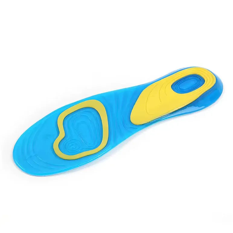 Semelle intérieure souple en gel conçue pour l’absorption des chocs.