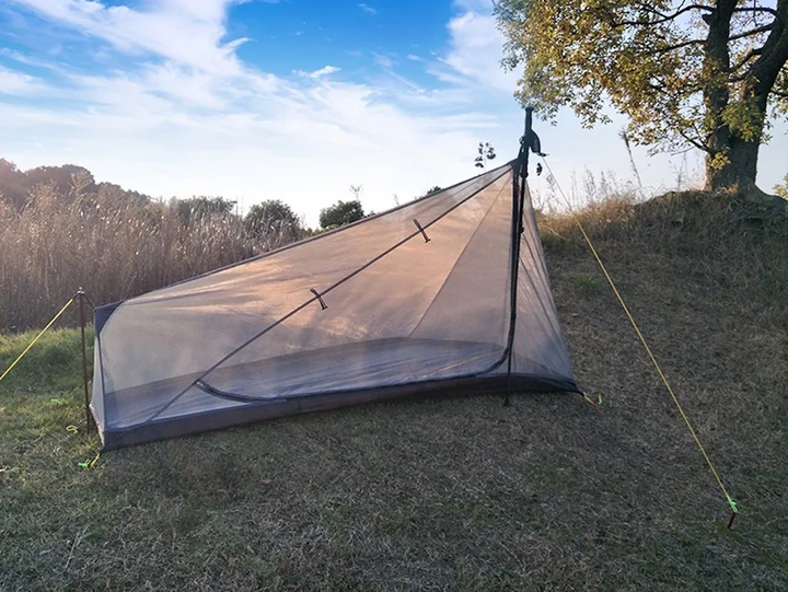 Tente 1 place ultralégère 15D silnylon, bâtons de marche