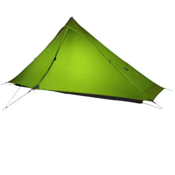Tente ultralight verte 1 place en silnylon pour randonnée et bivouac léger.