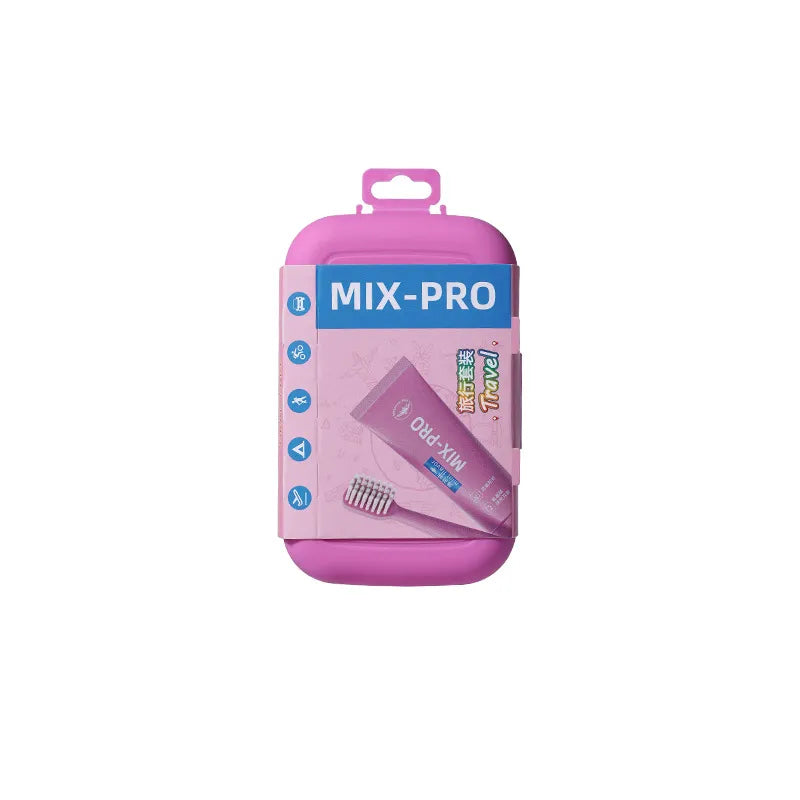  Trousse d'hygiène de voyage compacte rose pour la randonnée et le bivouac.