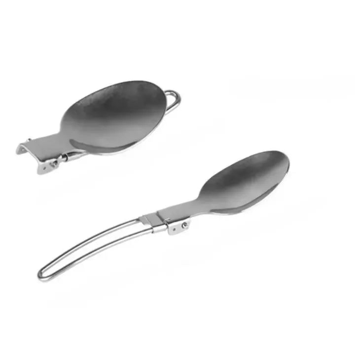 cuillère et fourchette pliables en acier inox pour pique-nique et bivouac en plein air
